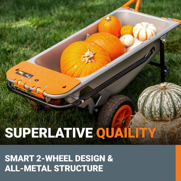 WG050 8-In-1 Aerocart Garden Cart/Wheelbarrow Heavy Duty/Dolly