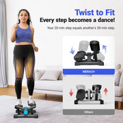 Mini Stepper for Exercise Twist Stair Stepper 330LBS Capacity Stepper Exercise Equipment with Resistance Band for Fitness