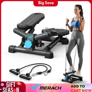 Mini Stepper for Exercise Twist Stair Stepper 330LBS Capacity Stepper Exercise Equipment with Resistance Band for Fitness