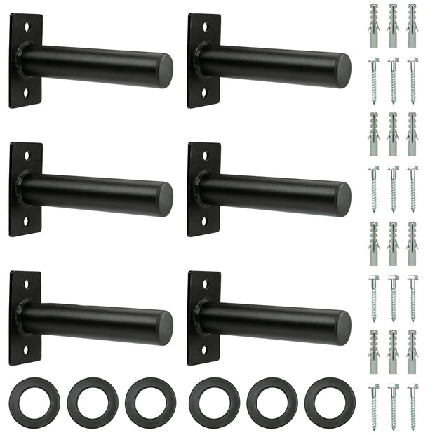 Wall Mounted Weight Plate Holder Fit 2Inch Olympic Weight Plates with Protective Rubber Pad Max Weight 300 Lb Mounting Hardware