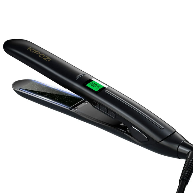 Professional Titanium Flat Iron Hair Straightener Digital LCD Display Dual Voltage Titanium Plates Salon & Home Use 2025