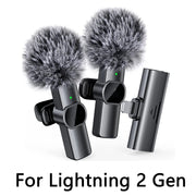 Wireless Lavalier Microphone Portable Noise Reduction Mini Microphone Audio Video Live Interview Recording for Iphone Mic