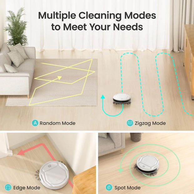 M210 Robot Vacuum Cleaner, 2000Pa Suction, 120 Mins Runtime, Low Noise, Automatic Self-Charging