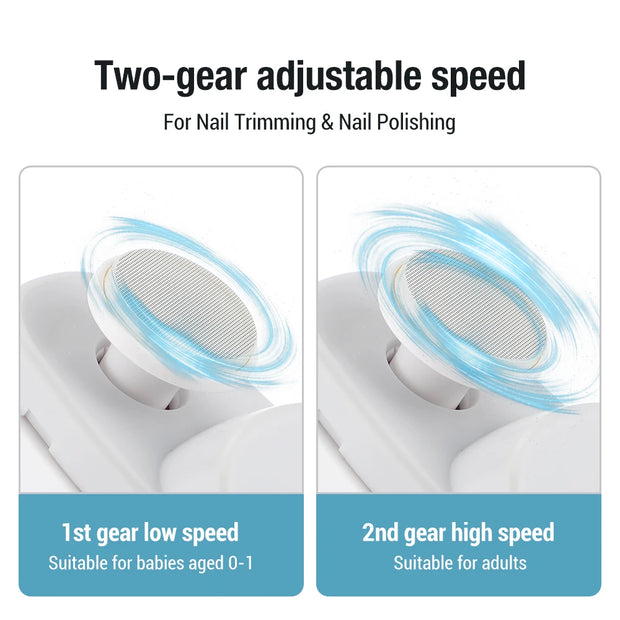 2 in 1 Electric Nail Clippers Manicure Anti-Splash Nail Trimmer for Baby Finger Toe Scissors Pedicure Thick Nails Cutter Tools