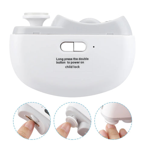 2 in 1 Electric Nail Clippers Manicure Anti-Splash Nail Trimmer for Baby Finger Toe Scissors Pedicure Thick Nails Cutter Tools