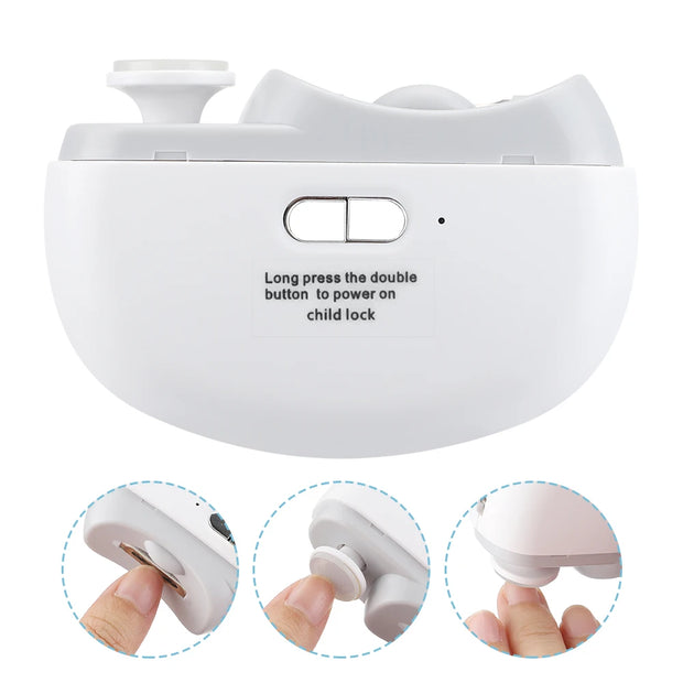 2 in 1 Electric Nail Clippers Manicure Anti-Splash Nail Trimmer for Baby Finger Toe Scissors Pedicure Thick Nails Cutter Tools