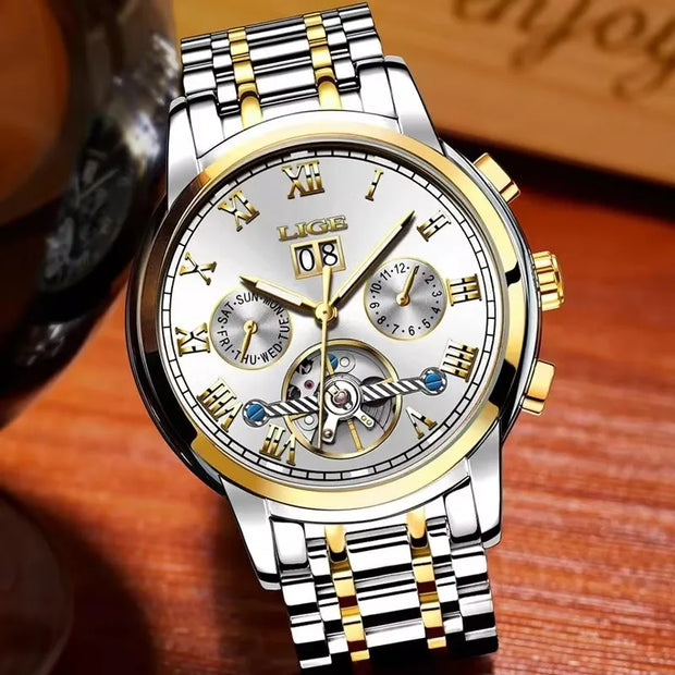 Fashion Men'S Mechanical Wristwatches Business Waterproof Tourbillon Watch Men Top Brand Luxury Automatic Watches for Men