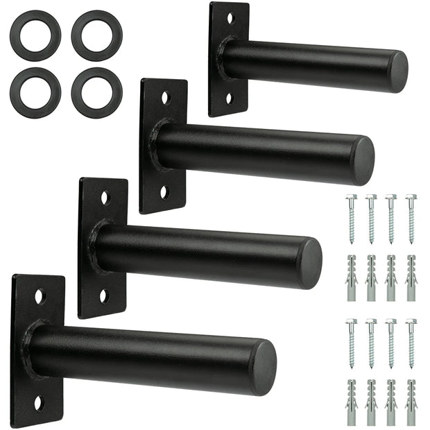 Wall Mounted Weight Plate Holder Fit 2Inch Olympic Weight Plates with Protective Rubber Pad Max Weight 300 Lb Mounting Hardware