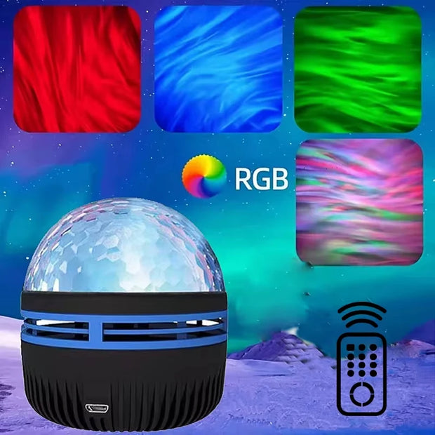 1Pc Star Projector, Galaxy Projector, Water Ocean Wave Projector for Bedroom Night Light Room Decor with 7-Colors Patterns