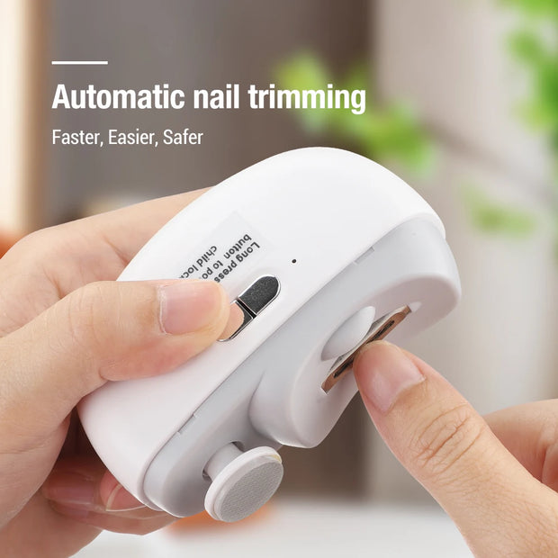 2 in 1 Electric Nail Clippers Manicure Anti-Splash Nail Trimmer for Baby Finger Toe Scissors Pedicure Thick Nails Cutter Tools