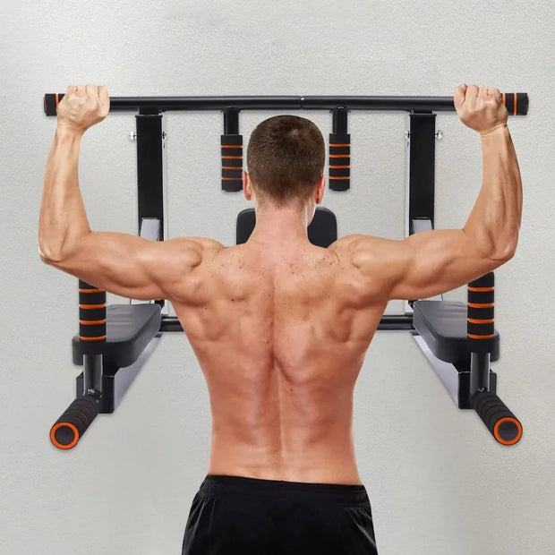 Multi-Grip Wall Mount Pull-Up Bar Dip Station Home Fitness Equipment Gym and Fitness Heavy