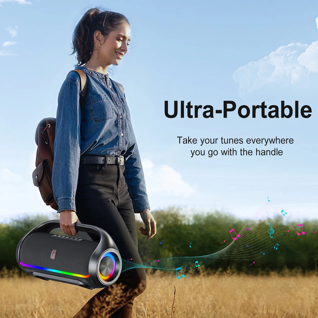 Bluetooth Speaker Output Power Bluetooth Speaker with Excellent Bass Performace Waterproof Camping Outdoor