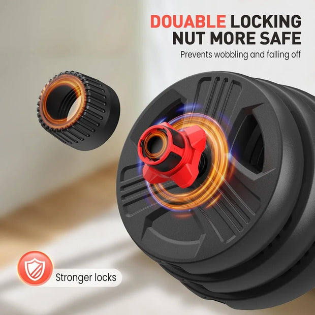 Adjustable Dumbbells, 20/30/40/55/60/70/80/90Lbs Free Weights Dumbbells Convertible 2 or 3 in 1 Set