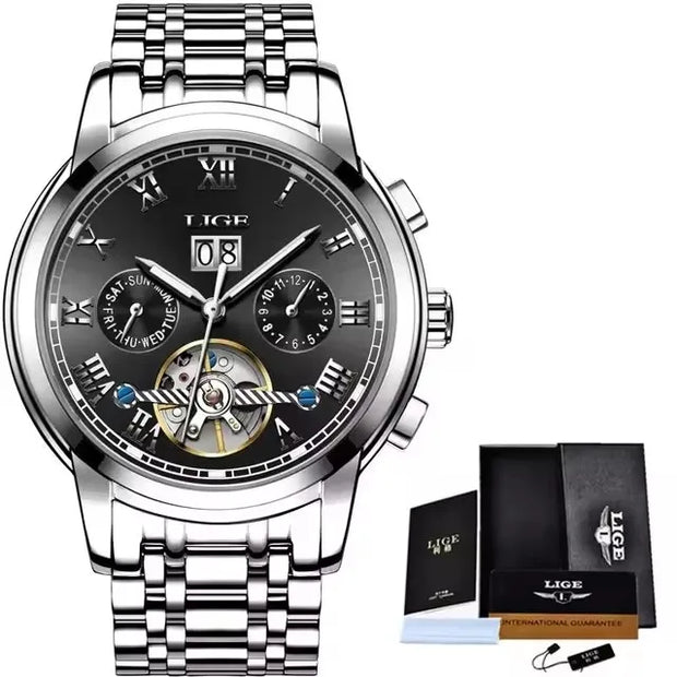 Fashion Men'S Mechanical Wristwatches Business Waterproof Tourbillon Watch Men Top Brand Luxury Automatic Watches for Men