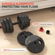 Adjustable Dumbbells, 20/30/40/55/60/70/80/90Lbs Free Weights Dumbbells Convertible 2 or 3 in 1 Set