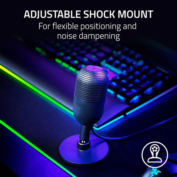 Seiren V3 Mini Usb Microphone: Condenser Mic - Supercardioid Pickup Pattern - Tap-To-Mute Sensor with Led Indicator - Sho