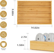 Bamboo Coffee Pod Storage Holder Drawer Insert for Counter Compatible Nespresso Vertuo Vertuoline Capsules for Kitchen, Home, Office, Coffee Station