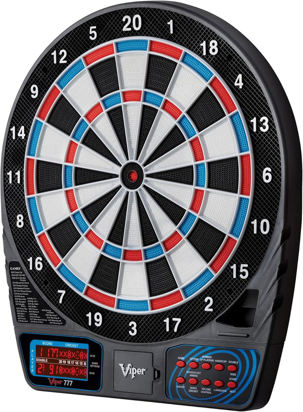 by GLD Products 777 Electronic Dartboard Sport Size over 40 Games Auto-Scoring LCD Cricket Display Impact-Tough Target for Lasting Durability and Ultra-Thin Spider for Fewer Bounce Outs with Soft Tip Darts, Black, One Size