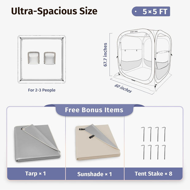 Weather Pod for Sport Events, Fishing & Outdoors | Pop up Bubble Tent Instant Sun & Rain Shelter | No Condensation, Spacious Interior, Ultra Visibility | All Weather Protection | 2-3 Persons