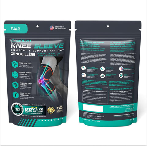 Compression Knee Brace for Women & Men, 2-Pack Knee Brace for Running Knee Pain, Knee Support Compression Sleeve, Workout Sports Knee Braces for Meniscus Tear, ACL & Arthritis Pain Relief