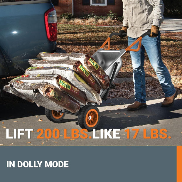 WG050 8-In-1 Aerocart Garden Cart/Wheelbarrow Heavy Duty/Dolly