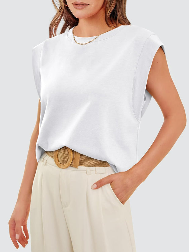 Cap Sleeve Tops for Women Summer Top Basic Tee Shirts Casual Tank Loose Fit 2025 Fashion