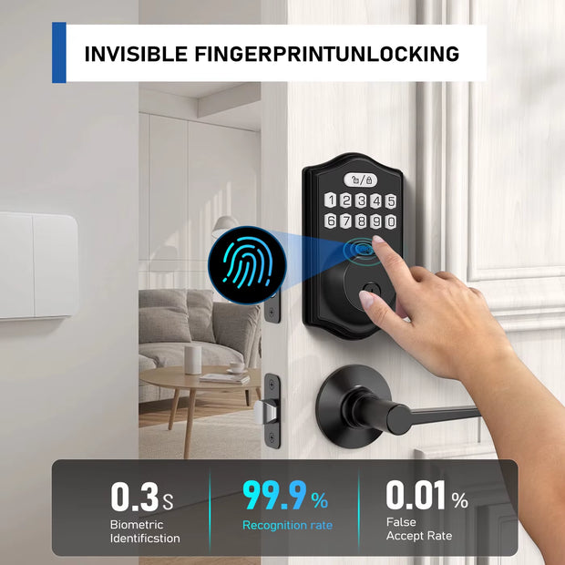Fingerprint Door Lock Smart Keypad Deadbolt Keyless Entry Door Lock Electronic Keypad Lock Easy to Install Ideal for Entry