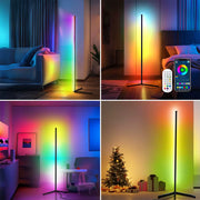 1/2 Pack Corner Floor Lights -16Million DIY Color Changing, RGB Smart Modern Lights with Remote Control and APP Control USB Plug