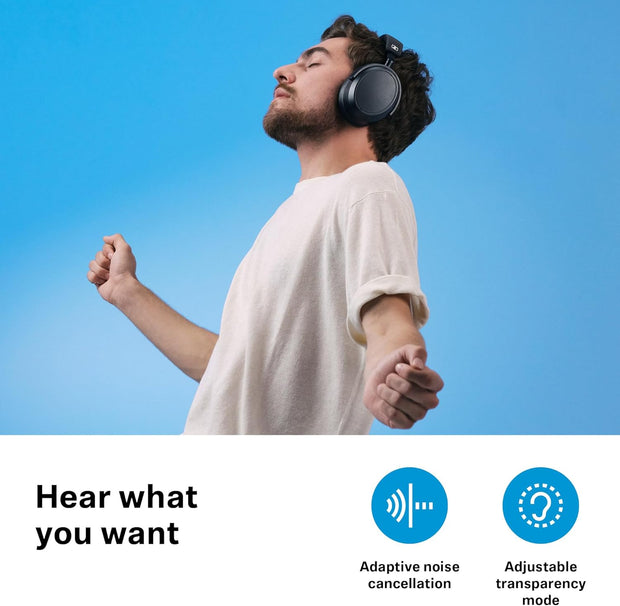Consumer Audio Momentum 4 Wireless Headphones - Bluetooth Headset for Crystal-Clear Calls with Adaptive Noise Cancellation, 60H Battery Life, Lightweight Folding Design, Black (509266)