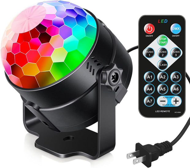 Sound Activated Party Lights with Remote DJ Lighting, Disco Ball Strobe Stage Light for Home Room Dance Parties Birthday Karaoke Stocking Stuffers New Years Eve Halloween Christmas Decorations