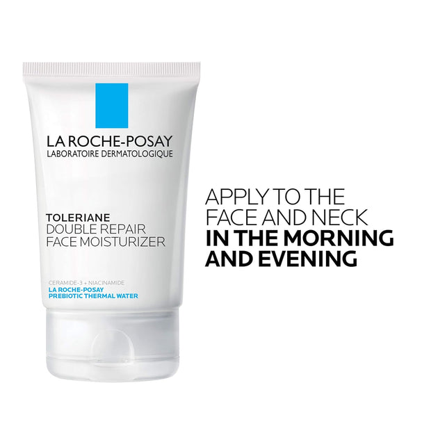 Toleriane Double Repair Face Moisturizer, Daily Moisturizer Face Cream with Ceramide and Niacinamide for All Skin Types, Oil Free, Fragrance Free