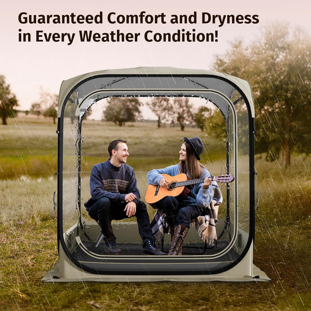 Weather Pod for Sport Events, Fishing & Outdoors | Pop up Bubble Tent Instant Sun & Rain Shelter | No Condensation, Spacious Interior, Ultra Visibility | All Weather Protection | 2-3 Persons