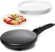 Electric Crepe Maker with Auto Power Off, 8 Inch Portable Crepe Maker & Non-Stick Dipping Plate, On/Off Switch, Nonstick Coating & Automatic Temperature Control, Pan Apo