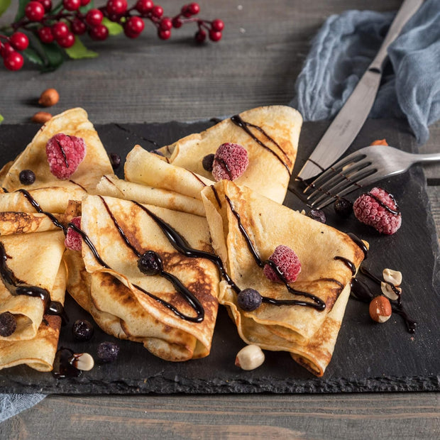 Electric Crepe Maker with Auto Power Off, 8 Inch Portable Crepe Maker & Non-Stick Dipping Plate, On/Off Switch, Nonstick Coating & Automatic Temperature Control, Pan Apo
