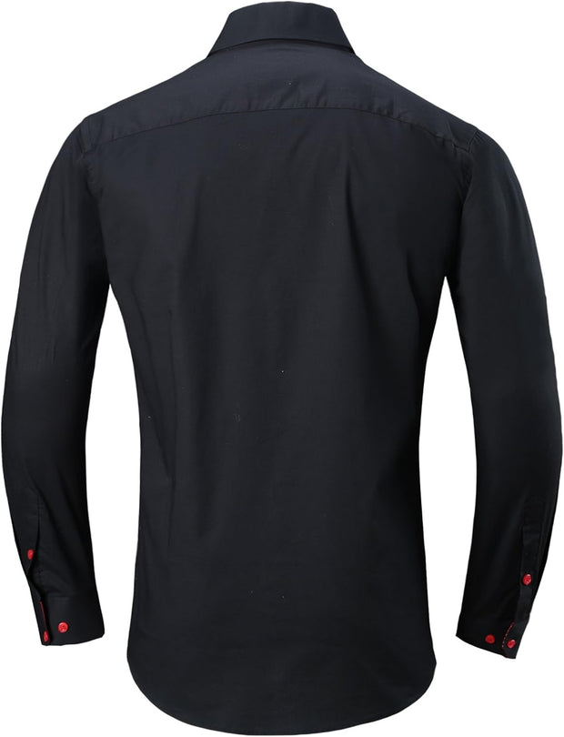 Mens Dress Shirts Regular Fit Long Sleeve Stretch Business Dress Shirts for Men