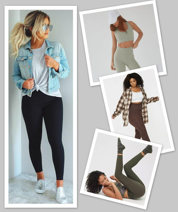 High Waisted Leggings for Women - Soft Opaque Slim Tummy Control Printed Pants for Running Cycling Yoga