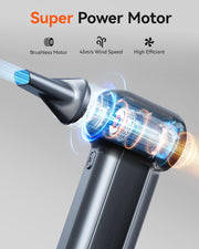 MF100 Electric Air Duster-150000Rpm Super Power Cordless Air Duster, Rechargeable Brushless Motor Durable Blower, 3-Gear Adjustable Dust Blower for Computer, Keyboard, Outdoor, House and Car