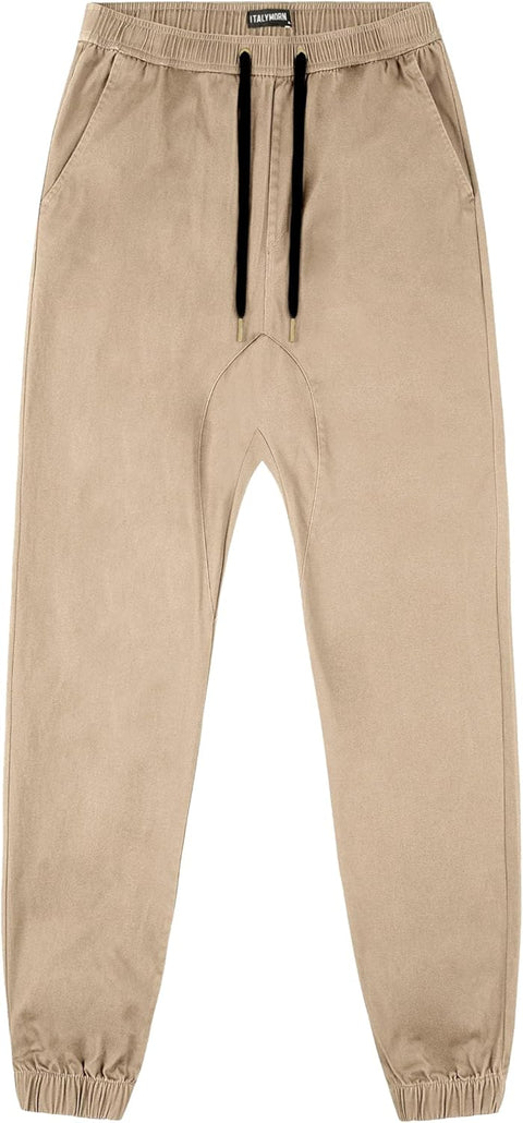 Mens Slim Fit Joggers Elastic Waist Cotton Casual Pants with Pockets Tapered Joggers XS-3XL Hiking Lounging