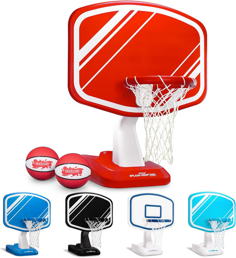 Splash Hoop PRO - Choose Your Color - Swimming Pool Basketball Game, Includes Poolside Water Basketball Hoop, 2 Balls and Pump