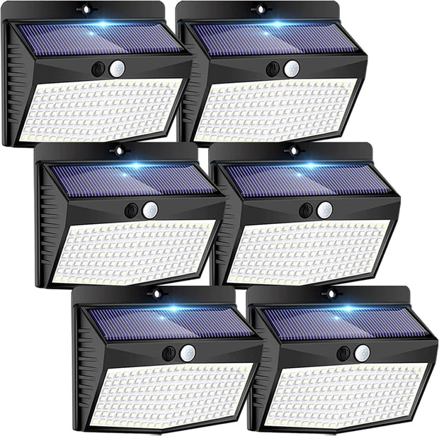 [6 Packs] Solar Lights Outdoor Motion Sensor Solar Security Lights Waterproof with 3 Lighting Modes Solar Powered Wall Lights outside for Garden Fence Yard Deck