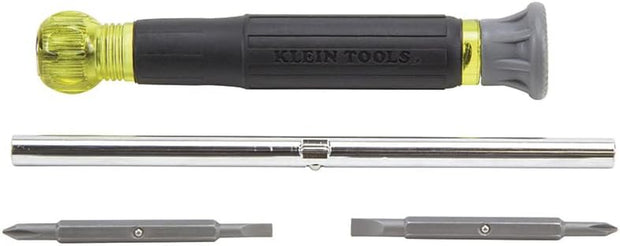 32581 4-In-1 Electronics Screwdriver Set with 2 Slotted, 2 Phillips Precision Machined Bits, Ideal for Terminal Blocks