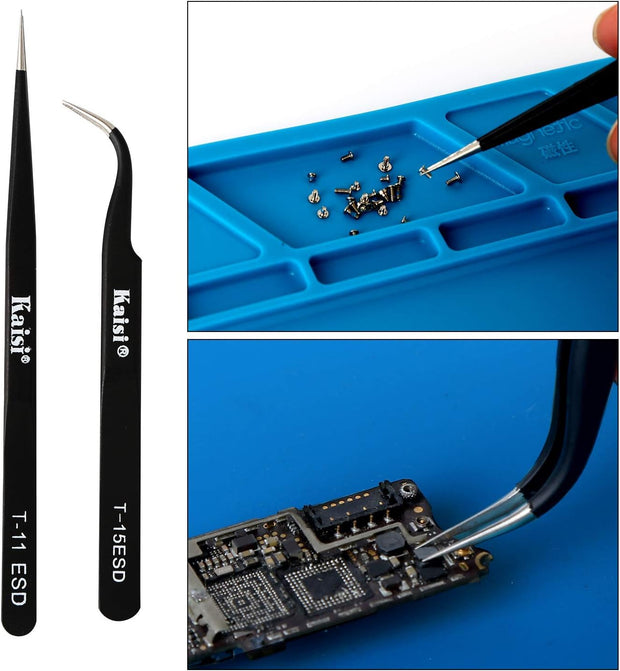 6 Pcs Double Sided Soldering Assist Aid Repair Tool with 2 Precision Tweezers for Electronics Repair and Soldering