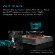 MULTIFAN S7, Quiet Dual 120Mm USB Fan, Ul-Certified for Receiver DVR Playstation Xbox Computer Cabinet Cooling