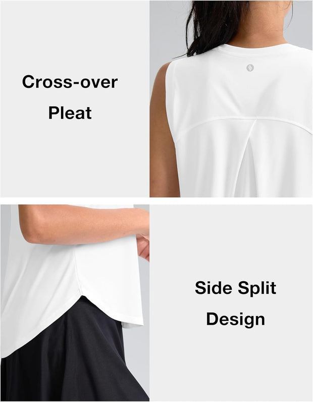 Women'S Sleeveless Workout Tops Breathable Lightweight Active Tennis Yoga Shirts Athletic Running Tank Tops for Women