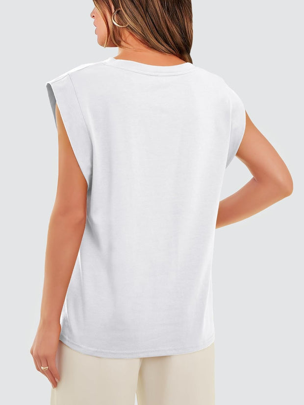 Cap Sleeve Tops for Women Summer Top Basic Tee Shirts Casual Tank Loose Fit 2025 Fashion