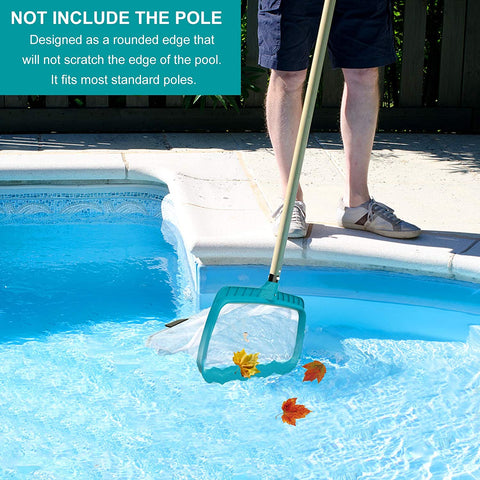 Professional Pool Skimmer Net, Heavy Duty Swimming Leaf Rake Cleaning Tool with Deep Fine Nylon Mesh Net Bag - Fast Cleaning,Easy Scoop Edge,Debris Pickup Removal