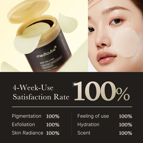 Deep Vita C Facial Pads, Vitamin C Toner Pads for Uneven Skin Tone, 500,000PPM of Vitamin Water & 3 Types of Vitamin, Hydrating & Resurfacing (70 Sheets)